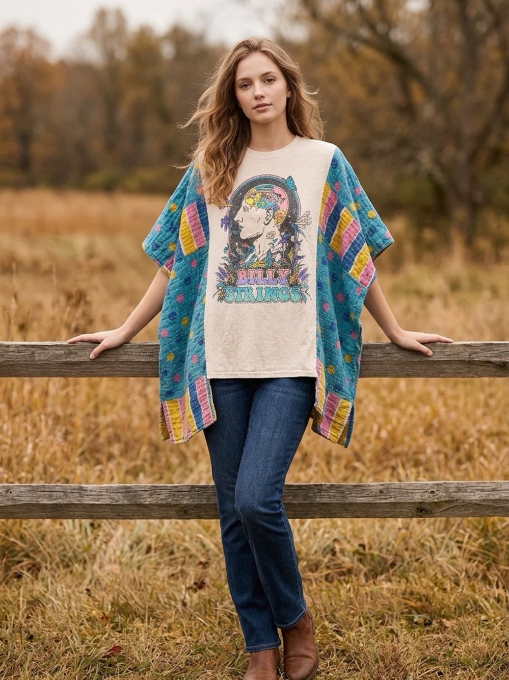 Handcrafted Upcycled Billy Strings Kantha Tunic NWT One Size
